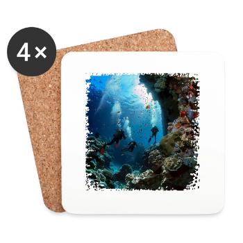Explore the underwater world with diving - Coasters (set of 4) - white - Front