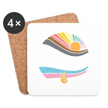 Groovy LGBT Rights Pride - Vintage Gay Lesbian - Coasters (set of 4) - white - Front