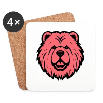 Chow Chow Hund Kopf - Untersetzer (4er-Set) - Weiß - Vorne