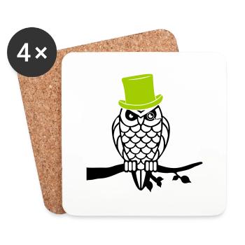 owl sir - Untersetzer (4er-Set) - Weiß - Vorne