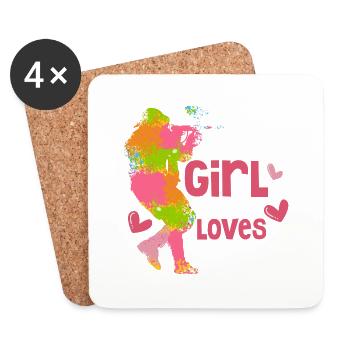Just A Girl Who Loves Paintball Tactical Player Pa - Untersetzer (4er-Set) - Weiß - Vorne