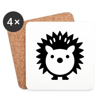 Hedgehog - Coasters (set of 4) - white - Front