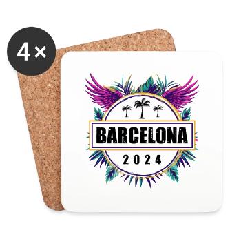 L’équipe de Barcelone 2024 - Dessous de verre (lot de 4) - blanc - Devant