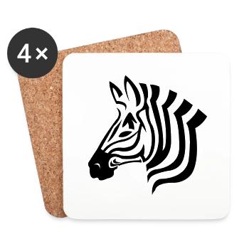 zebra - Untersetzer (4er-Set) - Weiß - Vorne