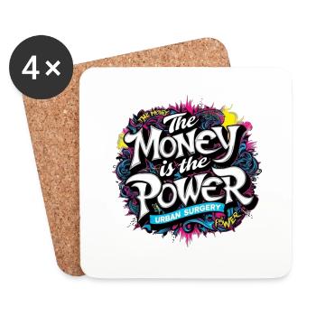 the money is the power - Dessous de verre (lot de 4) - blanc - Devant