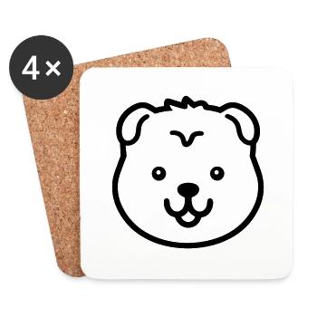 Hund - Untersetzer (4er-Set) - Weiß - Vorne