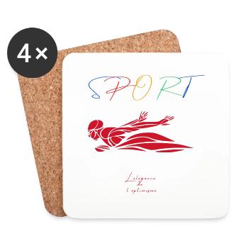 Natation papillon - Dessous de verre (lot de 4) - blanc - Devant