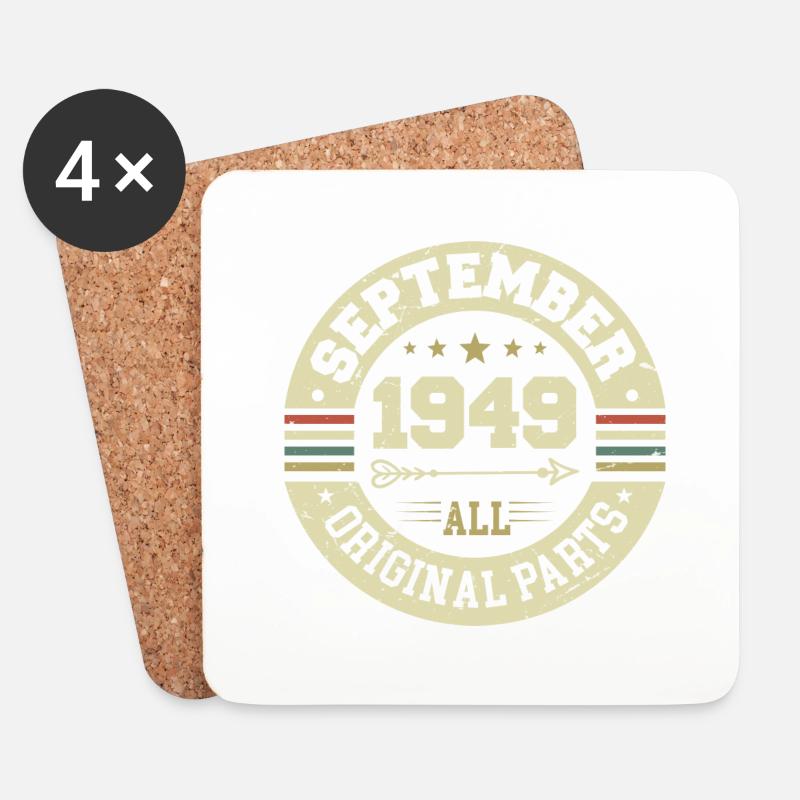 75. Geburtstag 1949 Legendär seit September 1949 - Untersetzer (4er-Set) - Weiß