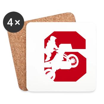 Moto 6 Biker - Untersetzer (4er-Set) - Weiß - Vorne