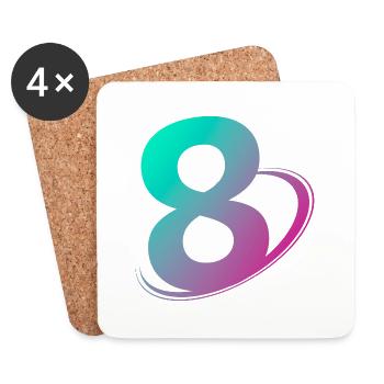 Number 8 multicolor - Coasters (set of 4) - white - Front