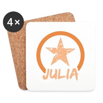 Geschenk für Julia - Untersetzer (4er-Set) - Weiß - Vorne