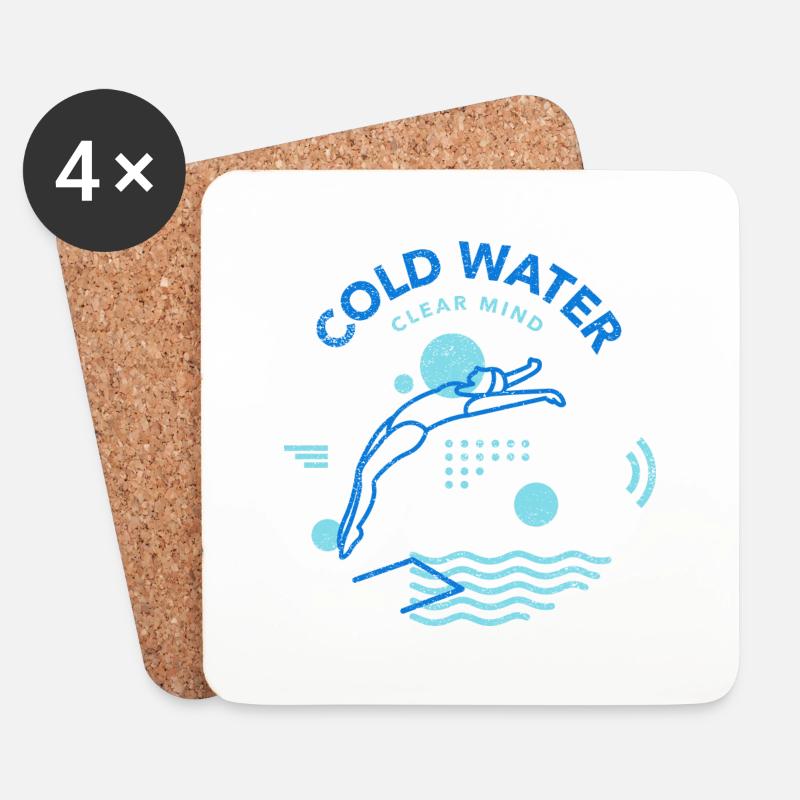 Cold water, clear mind - Untersetzer (4er-Set) - Weiß