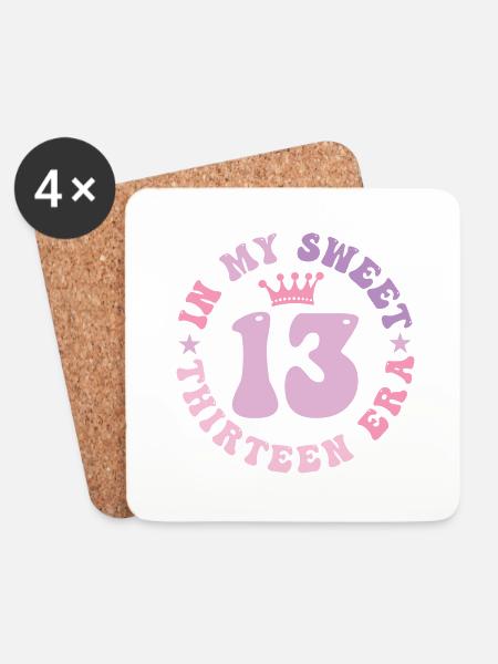 In meiner süßen dreizehnten Ära 13. Geburtstag Groovy 13. - Untersetzer (4er-Set) - Weiß