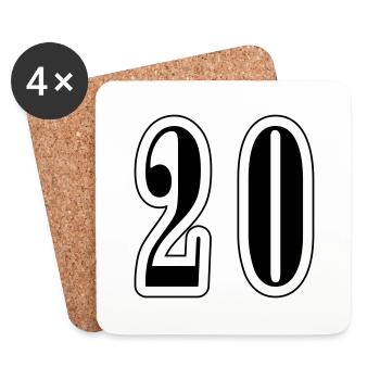 20 Zahl symbol - Untersetzer (4er-Set) - Weiß - Vorne