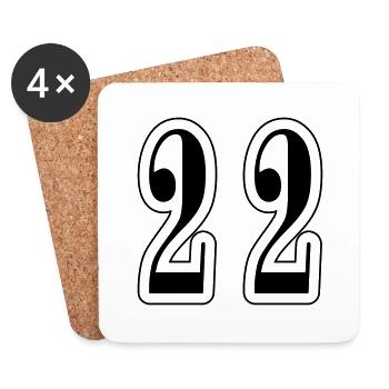 22 Number symbol - Coasters (set of 4) - white - Front