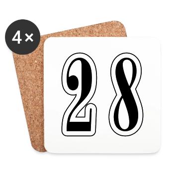 28 Zahl symbol - Untersetzer (4er-Set) - Weiß - Vorne