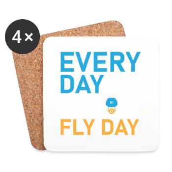Every Day Is Fly Day Drone Pilot RC Flight - Untersetzer (4er-Set) - Weiß - Vorne