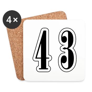 43 Number symbol - Coasters (set of 4) - white - Front