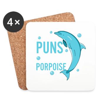 All My Puns Are One Porpoise Dolphin Marine Biolog - Untersetzer (4er-Set) - Weiß - Vorne