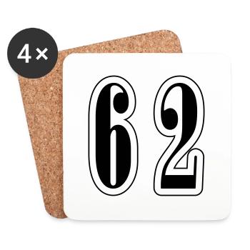 62 Number Symbol - Coasters (set of 4) - white - Front