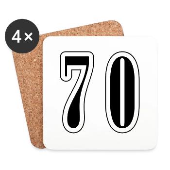 70 Zahl Symbol - Untersetzer (4er-Set) - Weiß - Vorne