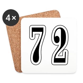72 Zahl Symbol - Untersetzer (4er-Set) - Weiß - Vorne