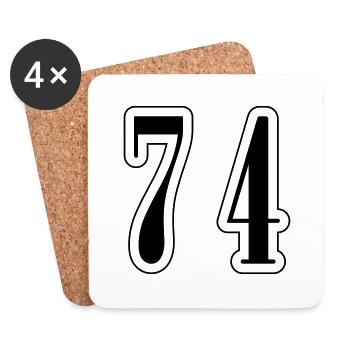 74 Number Symbol - Coasters (set of 4) - white - Front