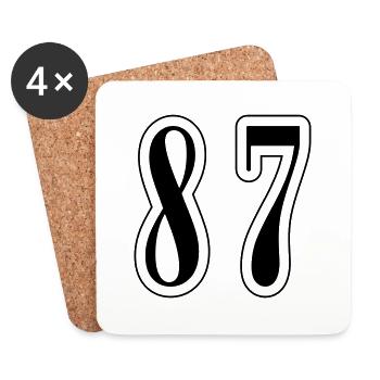 87 Number Symbol - Coasters (set of 4) - white - Front