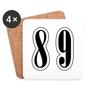89 Zahl Symbol - Untersetzer (4er-Set) - Weiß - Vorne