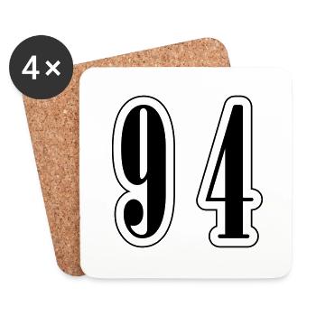 94 Zahl Symbol - Untersetzer (4er-Set) - Weiß - Vorne