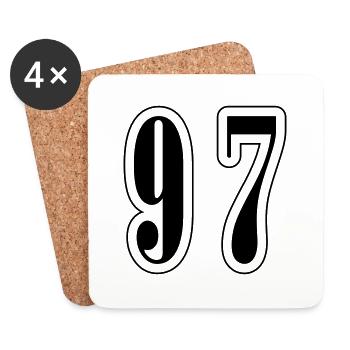 97 Number Symbol - Coasters (set of 4) - white - Front