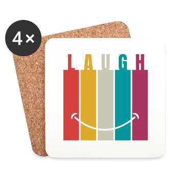 Colorful Laugh - Coasters (set of 4) - white - Front