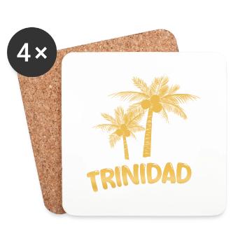 Urlaub Palmen Trinidad - Untersetzer (4er-Set) - Weiß - Vorne