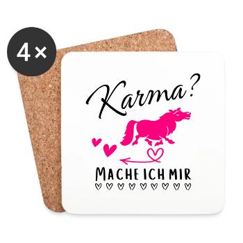 Karma? Mache ich mir - Untersetzer (4er-Set) - Weiß - Vorne