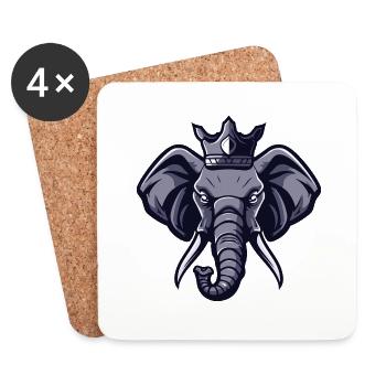 Elephant Head Crown - Coasters (set of 4) - white - Front