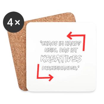 "chaos in the House" - Coasters (set of 4) - white - Front