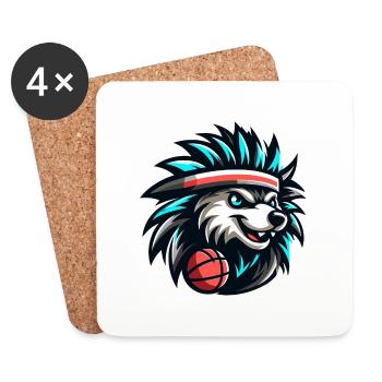 Porcupine Basketball Team - Coasters (set of 4) - white - Front