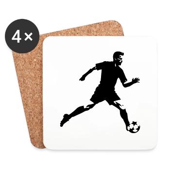 Fussballer Symbol Fussball Spieler Mann - Untersetzer (4er-Set) - Weiß - Vorne