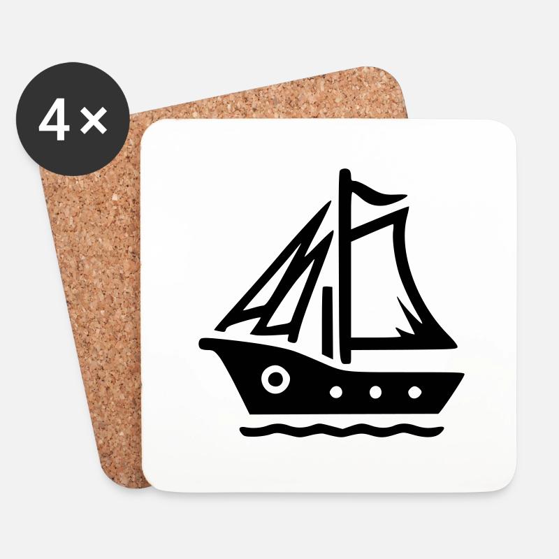 Small Sailboat - Coasters (set of 4) - white