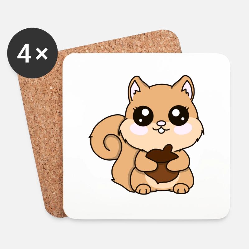 Squirrel - Coasters (set of 4) - white