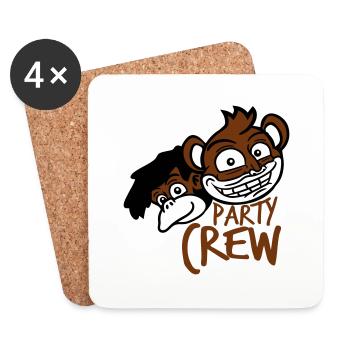Monkey Party Crew Affen Feiern Team Freunde Spruch - Untersetzer (4er-Set) - Weiß - Vorne