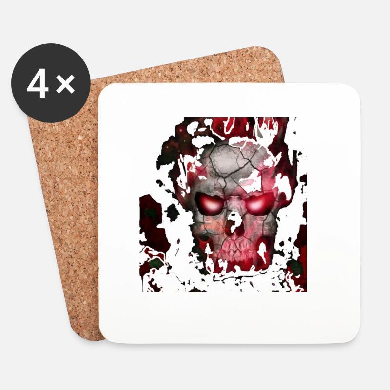 Totenkopf rot skulls - Untersetzer (4er-Set) - Weiß