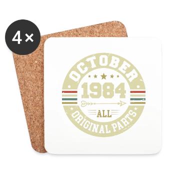Legendary since October 1984 Birthday October 1984 - Coasters (set of 4) - white - Front