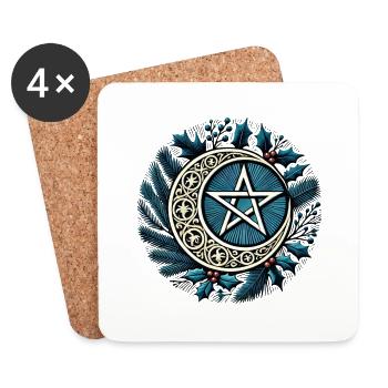Yule Pentacle - Coasters (set of 4) - white - Front