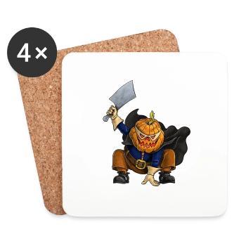 A fun motif with Halloween design - pumpkin. - Coasters (set of 4) - white - Front
