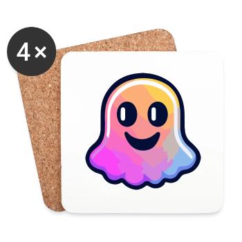 Geist Halloween Bunt - Untersetzer (4er-Set) - Weiß - Vorne