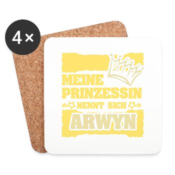 Girl's name Arwyn - Coasters (set of 4) - white - Front