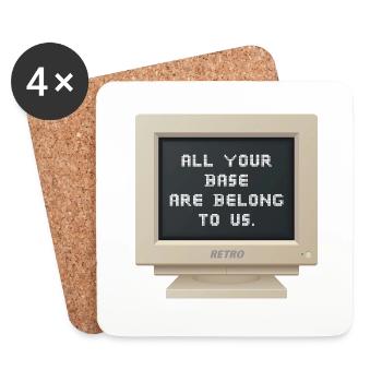 CRT Design - All your base belong to us - Coasters (set of 4) - white - Front