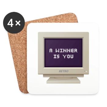 CRT Design - A winner is you - Coasters (set of 4) - white - Front