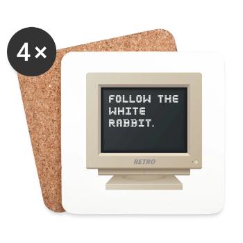 CRT Design - Follow the white rabbit - Dessous de verre (lot de 4) - blanc - Devant